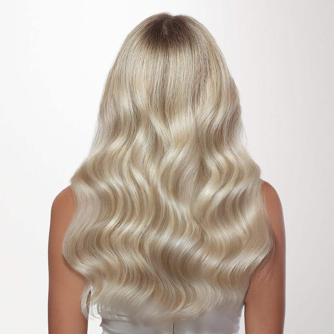 Ash Blonde Highlights (17A/60A) Butterfly Weft Hair Extensions (100g-150g)_100% Remy Human Hair.