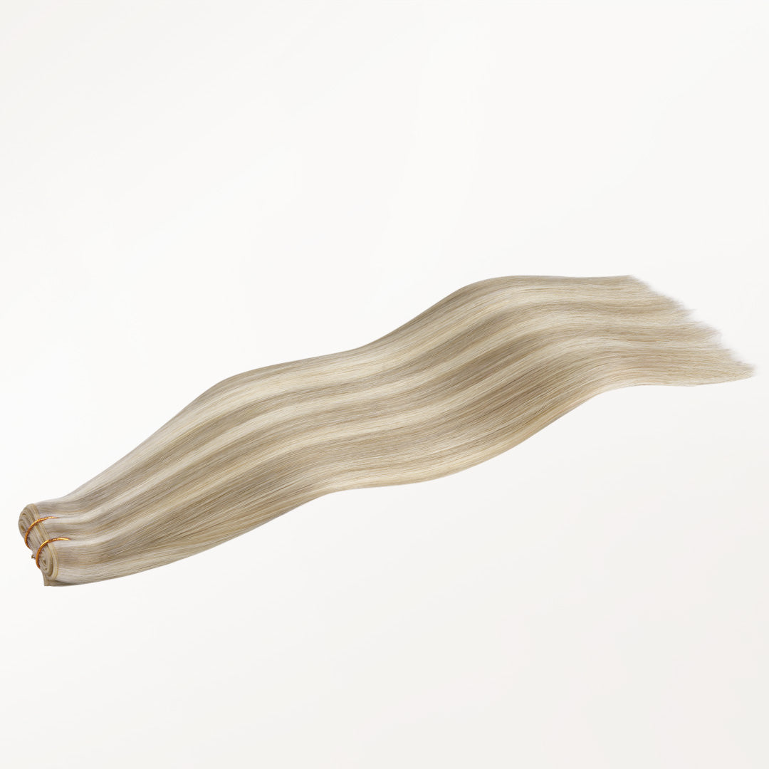Ash Blonde Highlights (17A/60A) Butterfly Weft Hair Extensions (100g-150g)_100% Remy Human Hair.