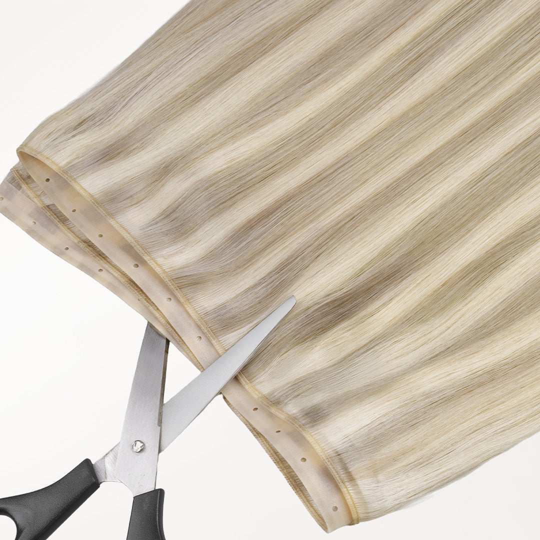 Ash Blonde Highlights (17A/60A) Butterfly Weft Hair Extensions (100g-150g)_100% Remy Human Hair.