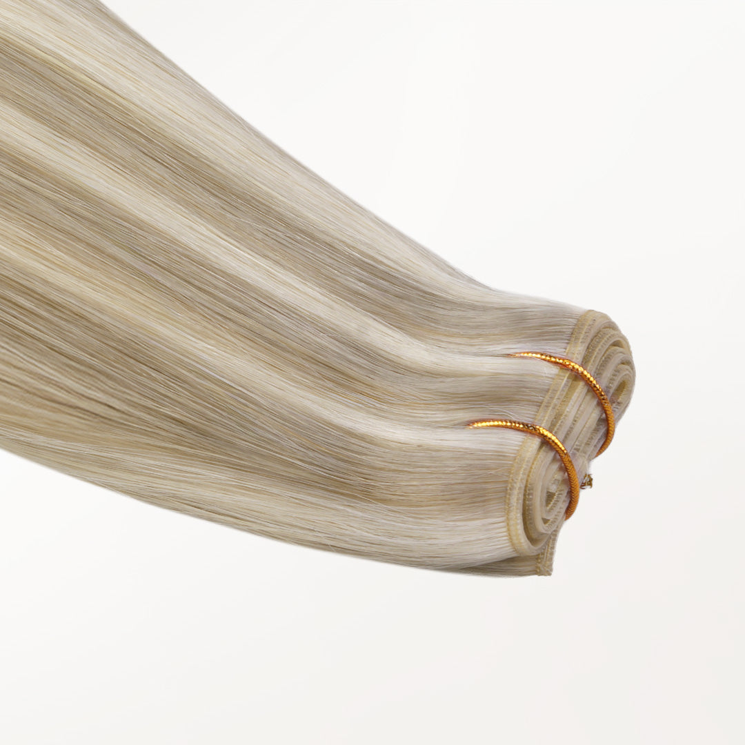 Ash Blonde Highlights (17A/60A) Butterfly Weft Hair Extensions (100g-150g)_100% Remy Human Hair.
