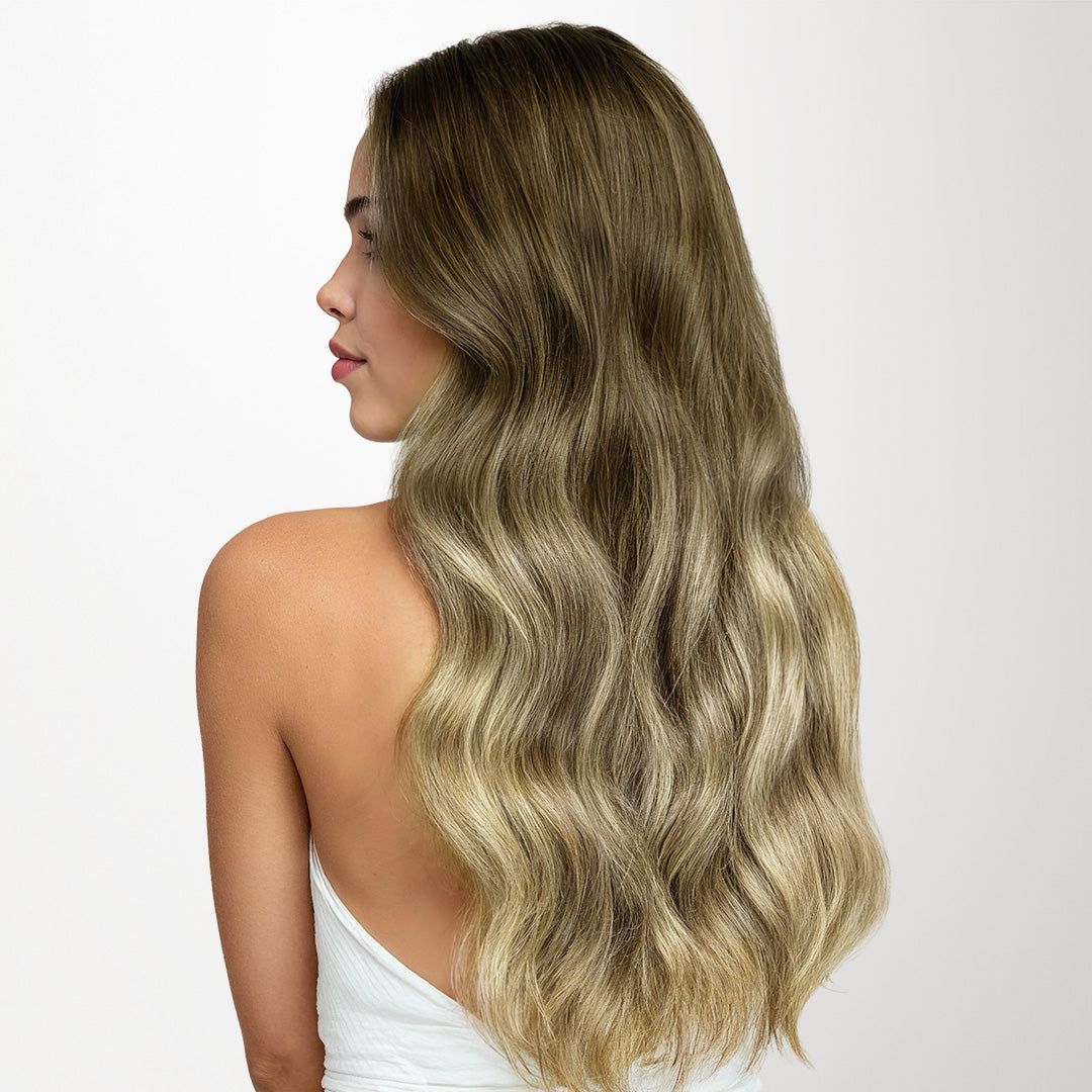 Bleach Blonde Balayage (3/8/613) Butterfly Weft Hair Extensions (100g-150g)_100% Remy Human Hair.