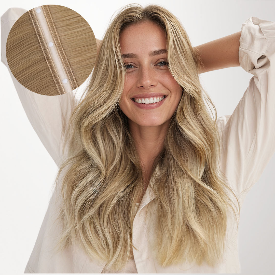  Natural Blonde Balayage (18ET90A) Butterfly Weft Hair Extensions (100g-150g)_100% Remy Human Hair.