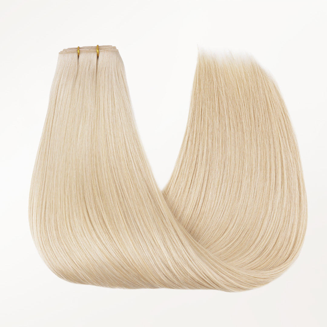  Pure Platinum Blonde (1000) Butterfly Weft Hair Extensions (100g-150g)_100% Remy Human Hair.