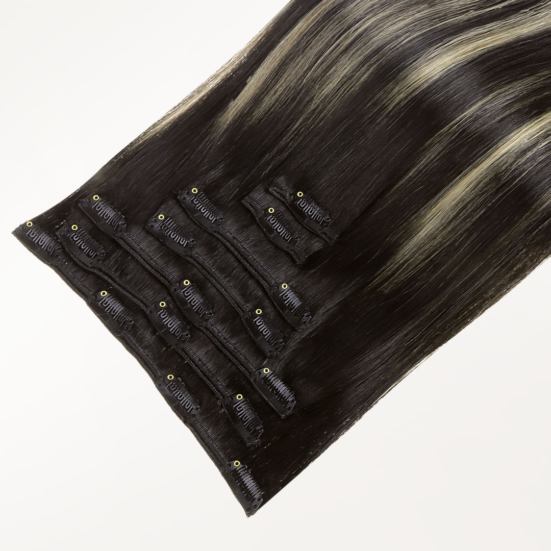 Black to Light Blonde Balayage (1B/19/1B) Classic Clip-Ins 120g [Clearance]_100% Remy Human Hair.