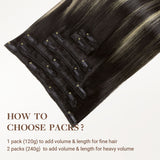 Black to Light Blonde Balayage (1B/19/1B) Classic Clip-Ins 120g [Clearance]_100% Remy Human Hair.