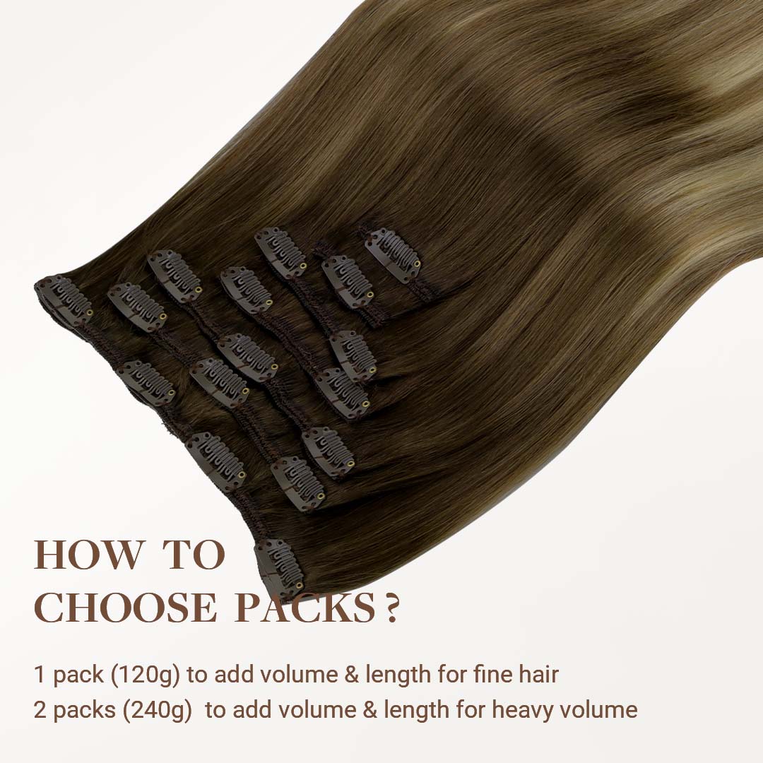 Bleach Blonde Balayage (3/8/613) Classic Clip-Ins [Clearance]_100% Remy Human Hair.