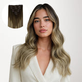 Bleach Blonde Balayage (3/8/613) Classic Clip-Ins [Clearance]_100% Remy Human Hair.