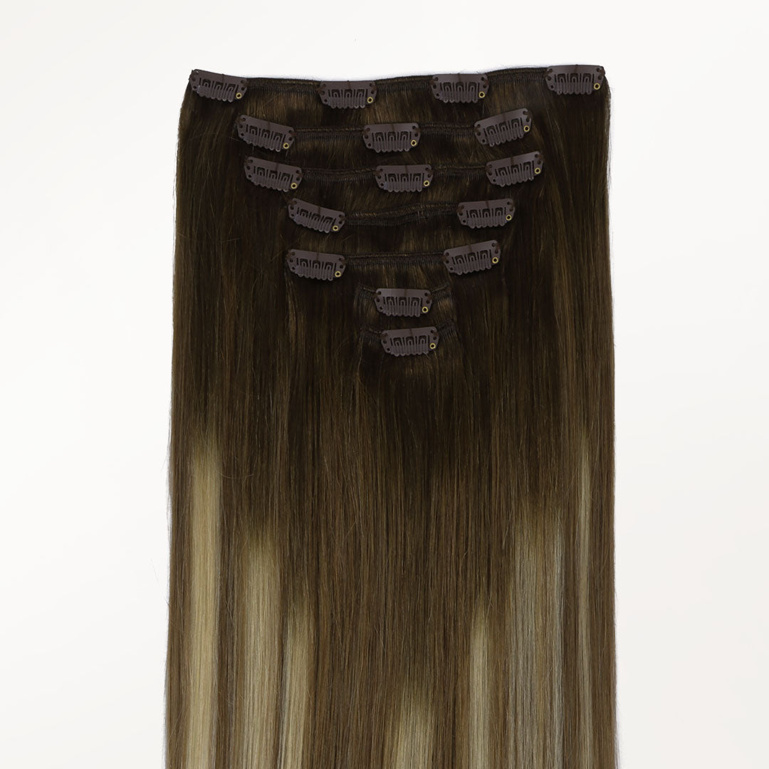 Bleach Blonde Balayage (3/8/613) Classic Clip-Ins [Clearance]_100% Remy Human Hair.