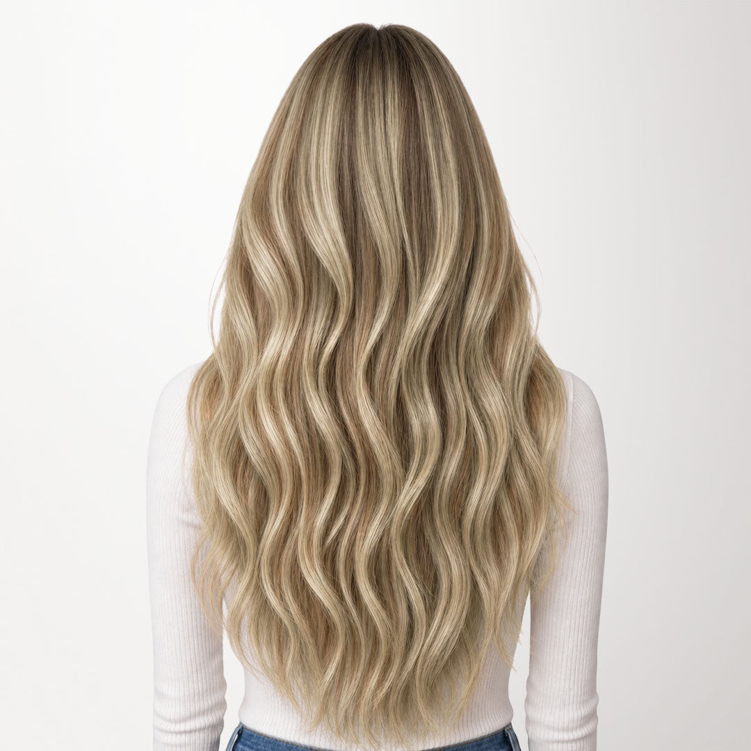  Ash Beige Blonde Blend (T12A/18H/P18H) Classic Clip-Ins (120g-150g)-100% Remy Human Hair.