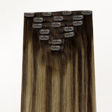 Caramel Blonde Balayage (4/27/4) Classic Clip-Ins (120g-150g)-100% Remy Human Hair.