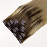 Chocolate Brown to Dirty Blonde (4/18) Classic Clip-Ins 120g [Clearance]_100% Remy Human Hair.