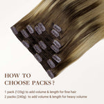 Chocolate Brown to Dirty Blonde (4/18) Classic Clip-Ins 120g [Clearance]_100% Remy Human Hair.