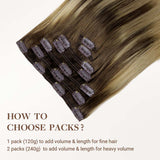 Chocolate Brown to Dirty Blonde (4/18) Classic Clip-Ins 120g [Clearance]_100% Remy Human Hair.
