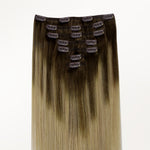 Chocolate Brown to Dirty Blonde (4/18) Classic Clip-Ins 120g [Clearance]_100% Remy Human Hair.