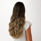 Chocolate Dip Color Melt (1D/2C/4E) Classic Clip-Ins (120g)_100% Remy Human Hair.