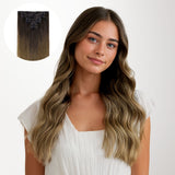 Chocolate Dip Color Melt (1D/2C/4E) Classic Clip-Ins (120g)_100% Remy Human Hair.