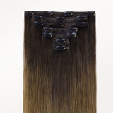 Chocolate Dip Color Melt (1D/2C/4E) Classic Clip-Ins (120g)_100% Remy Human Hair.