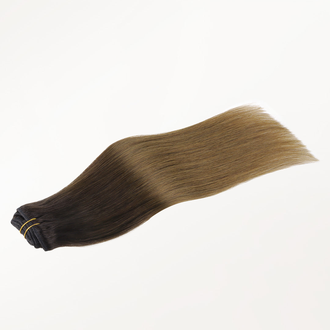 Chocolate Dip Color Melt (1D/2C/4E) Classic Clip-Ins (120g)_100% Remy Human Hair.