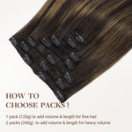 Dark Brown Balayage (2/6/2) Classic Clip-Ins [Clearance]_100% Remy Human Hair.