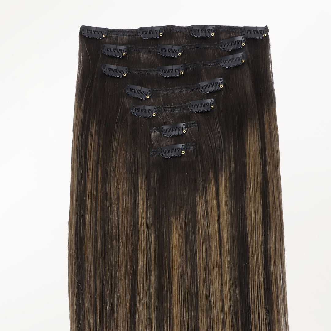 Dark Brown Balayage (2/6/2) Classic Clip-Ins [Clearance]_100% Remy Human Hair.