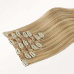 Dirty Blonde Highlights (18D/22F) Classic Clip-Ins (120g-130g)_100% Remy Human Hair.