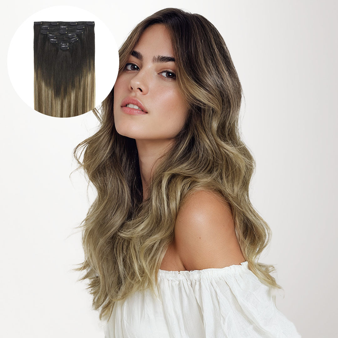 Dirty Blonde Omber (2/6/18) Classic Clip-Ins 120g [Clearance]_100% Remy Human Hair.