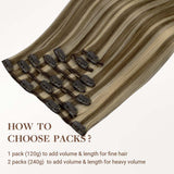 Golden Blonde Highlights (8B/60B) Classic Clip-Ins [Clearance]-100% Remy Human Hair.