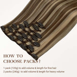 Golden Blonde Highlights (8B/60B) Classic Clip-Ins [Clearance]_100% Remy Human Hair.