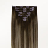 Honey Blonde Balayage (4/26/4) Classic Clip-Ins [Clearance]_100% Remy Human Hair.