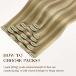 Light Blonde Highlights (16/22A) Classic Clip-Ins [Clearance]_100% Remy Human Hair.
