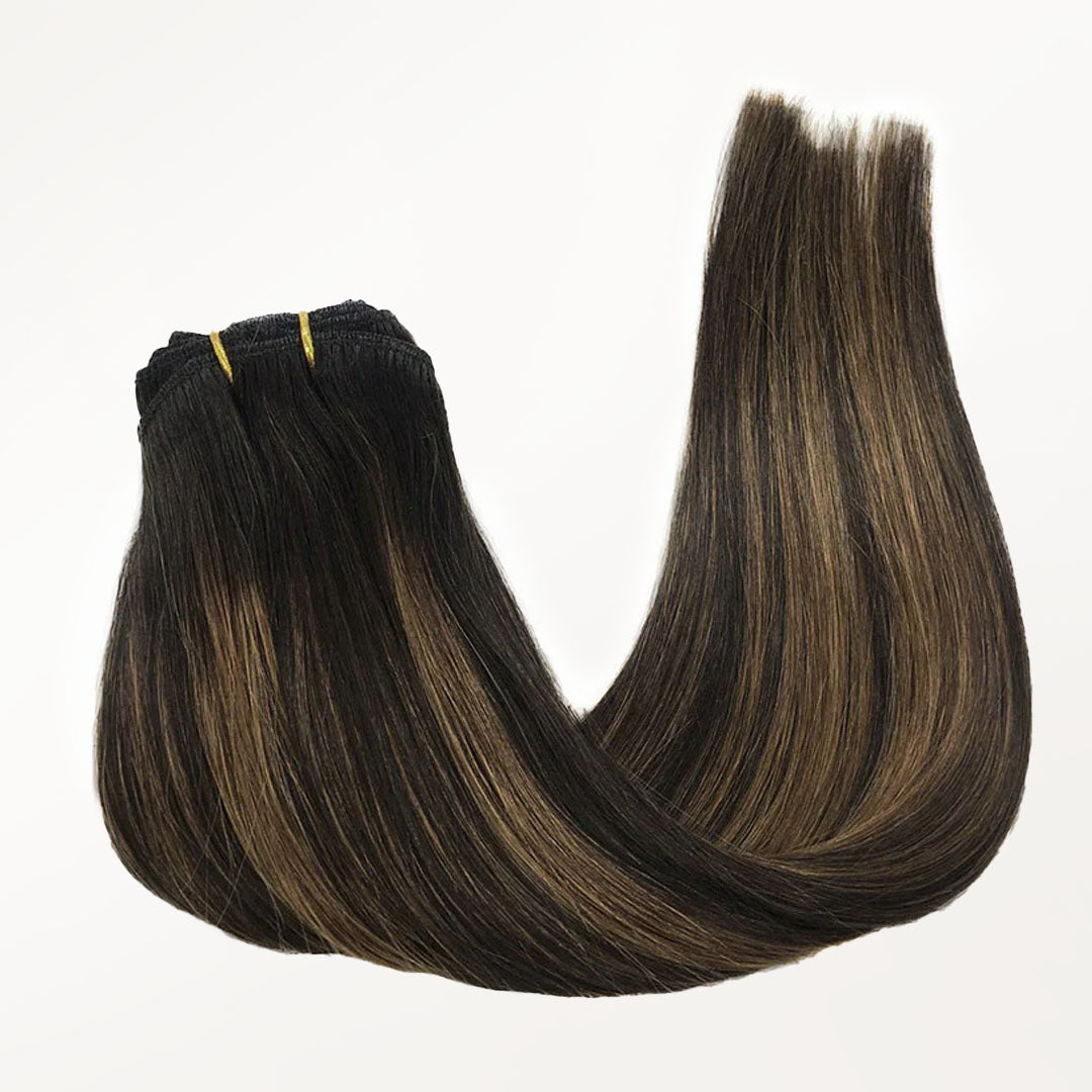 Natural Black Balayage (1B/6/1B) Classic Clip-Ins [Clearance]_100% Remy Human Hair.