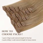 Natural Blonde Balayage (18ET90A) Classic Clip-Ins (120g-130g)_100% Remy Human Hair.
