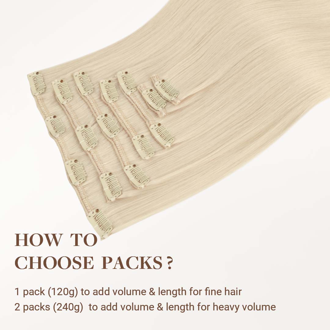 Platinum Blonde (60A) Classic Clip-Ins [Clearance]_100% Remy Human Hair.