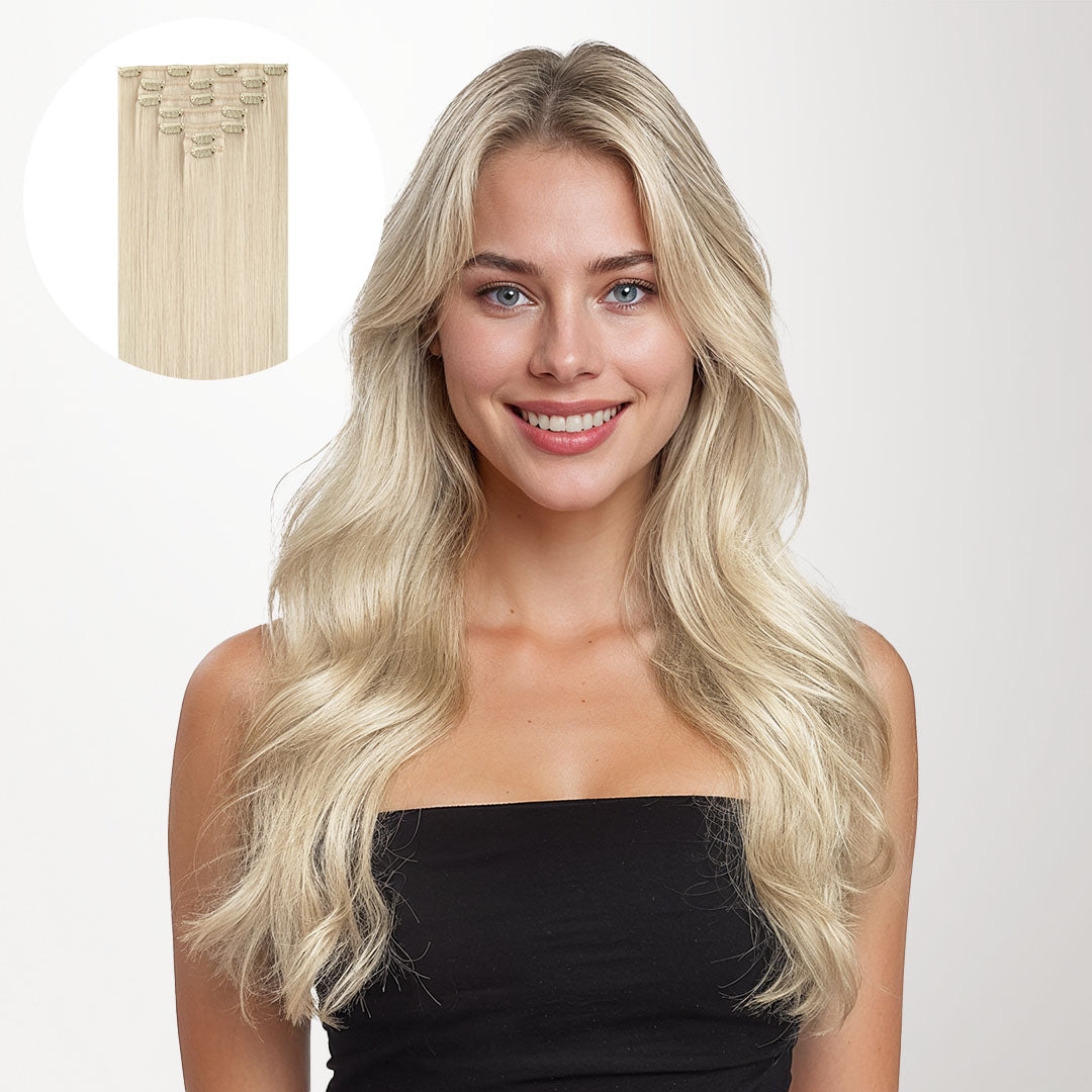 Platinum Blonde (60A) Classic Clip-Ins [Clearance]_100% Remy Human Hair.
