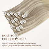 Platinum Blonde Balayage (17/22/60) Classic Clip-Ins [Clearance]_100% Remy Human Hair.