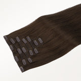 Chocolate Brown (4A) Classic Clip-Ins [Clearance]-100% Remy Human Hair.