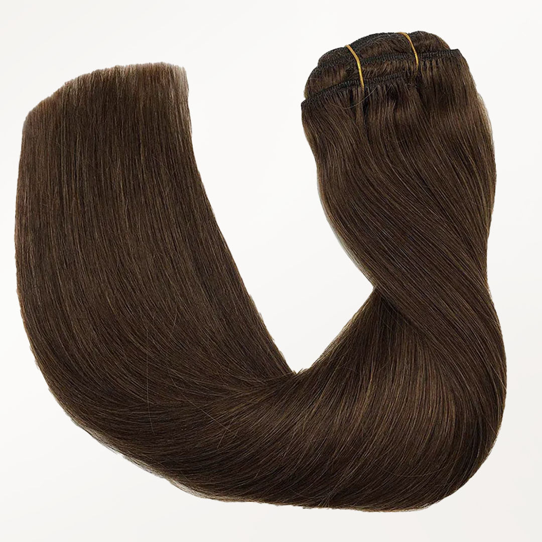 Chocolate Brown (4A) Classic Clip-Ins [Clearance]-100% Remy Human Hair.