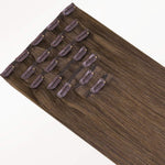 Ash Brown (5) Classic Clip-Ins (120g-150g)_100% Remy Human Hair.