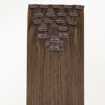 Ash Brown (5) Classic Clip-Ins (120g-150g)_100% Remy Human Hair.