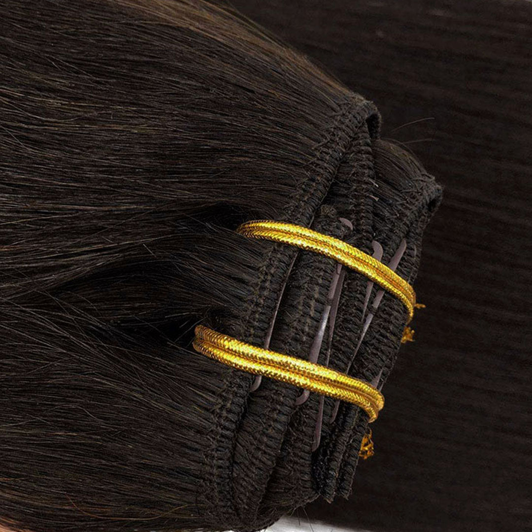 Dark Brown (2) Classic Clip-Ins [Clearance]-100% Remy Human Hair.