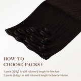 Dark Brown (2) Classic Clip-Ins [Clearance]_100% Remy Human Hair.
