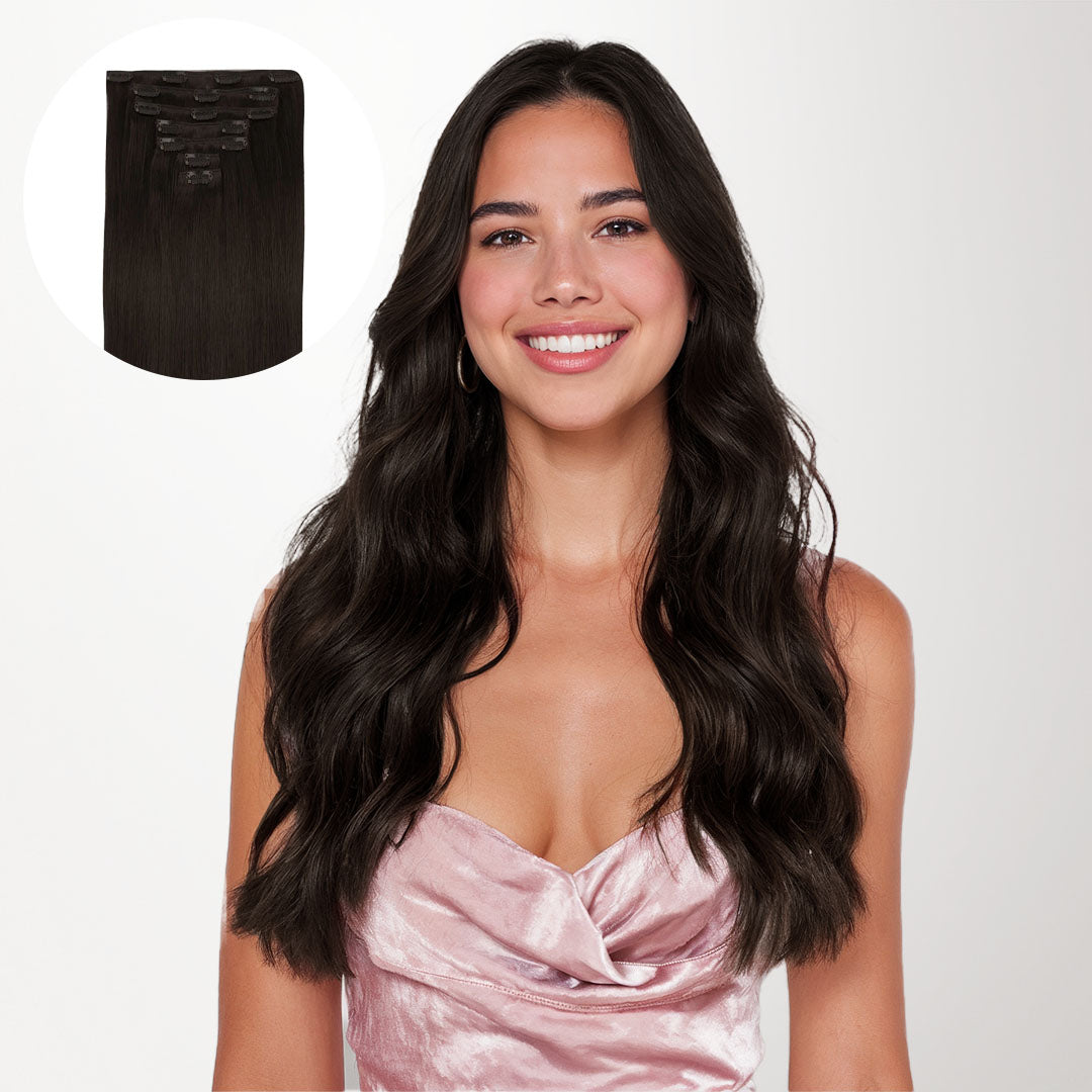 Classic Clip in Hair Extensions-1_100% Remy Human Hair.