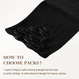 Classic Clip in Hair Extensions-1_100% Remy Human Hair.