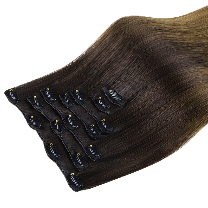 Classic Clip in Hair Extensions 120G_100% Remy Human Hair.