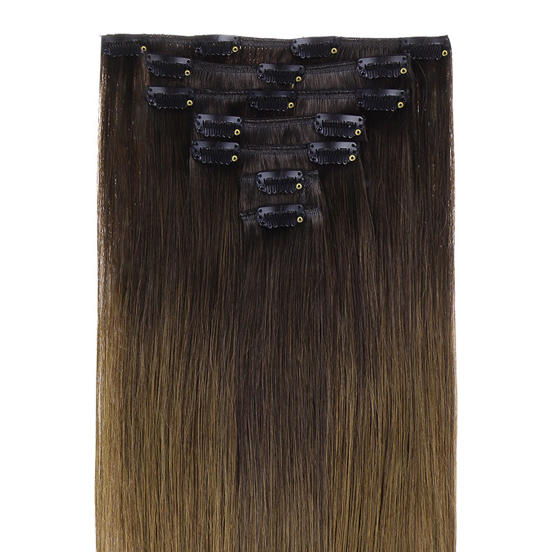 Classic Clip in Hair Extensions 120G_100% Remy Human Hair.