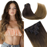 Classic Clip in Hair Extensions 120G_100% Remy Human Hair.
