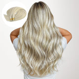 Ash Blonde Highlights (17A/60A) I-Tip Hair Extensions 50g_100% Remy Human Hair.
