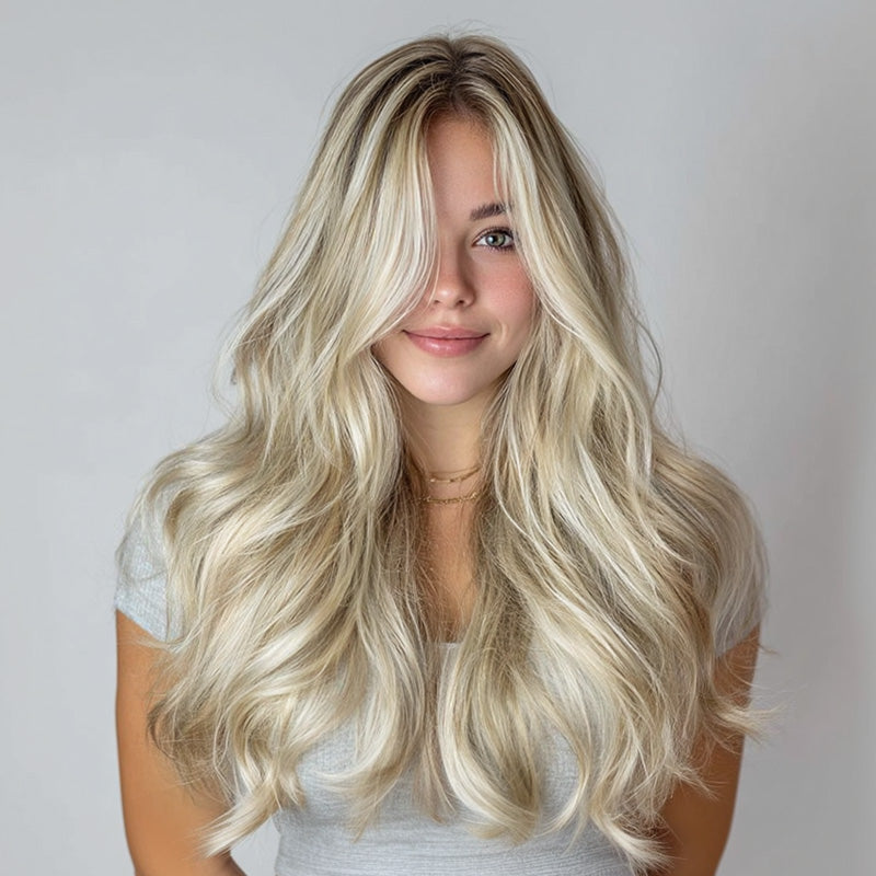 Ash Blonde Highlights (17A/60A) I-Tip Hair Extensions 50g_100% Remy Human Hair.