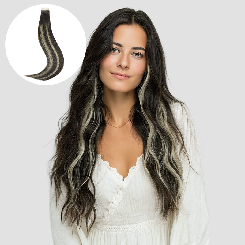 Tape-Ins Hair Extensions Balayage-100% Remy Human Hair.