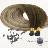 Bleach Blonde Balayage (3/8/613) I-Tip Hair Extensions 50g_100% Remy Human Hair.